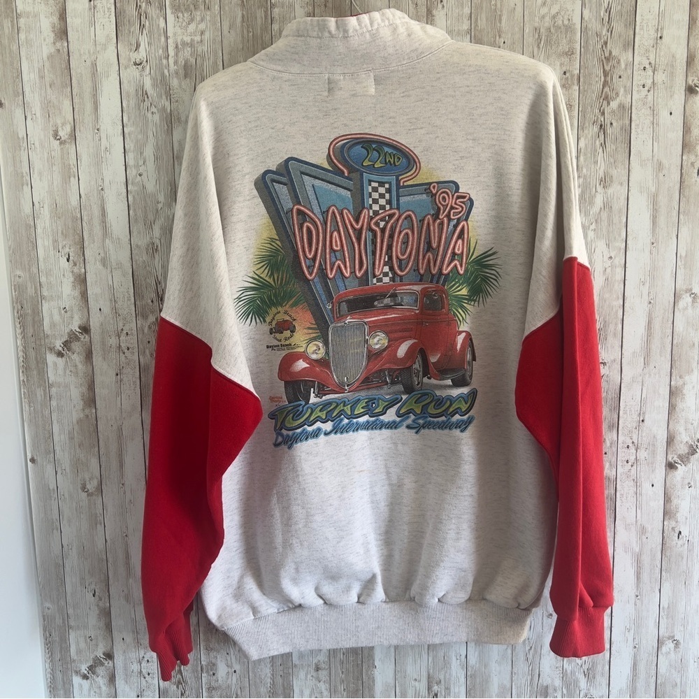 Vintage Daytona 95 Turkey Run Men's Sweatshirt- Red and Gray